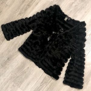 BCBGMaxAzria Real Rabbit Fur Jacket